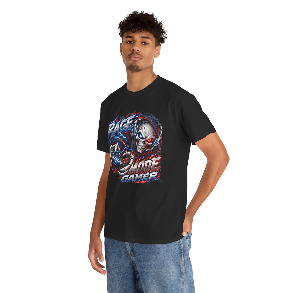 Rage Mode Gamer Skull Graphic T-Shirt