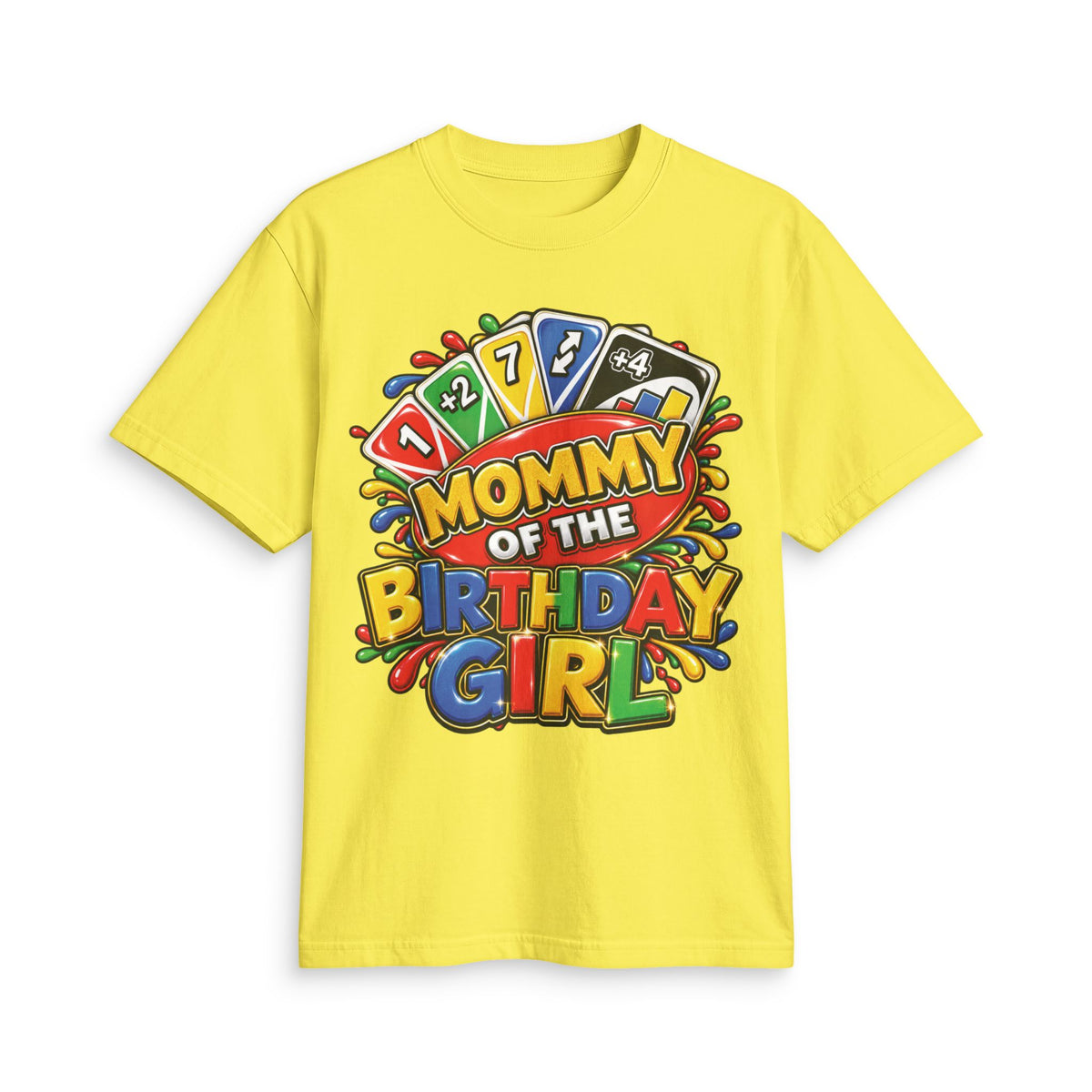 Mommy of the Birthday Girl T-Shirt | Colorful Game Card Design
