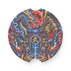 Chinese Dragons Shrine Car Coaster | Soapstone Decorative Coaster