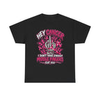 Hey Cancer middle finger ribbon T-Shirt | Breast Cancer Awareness