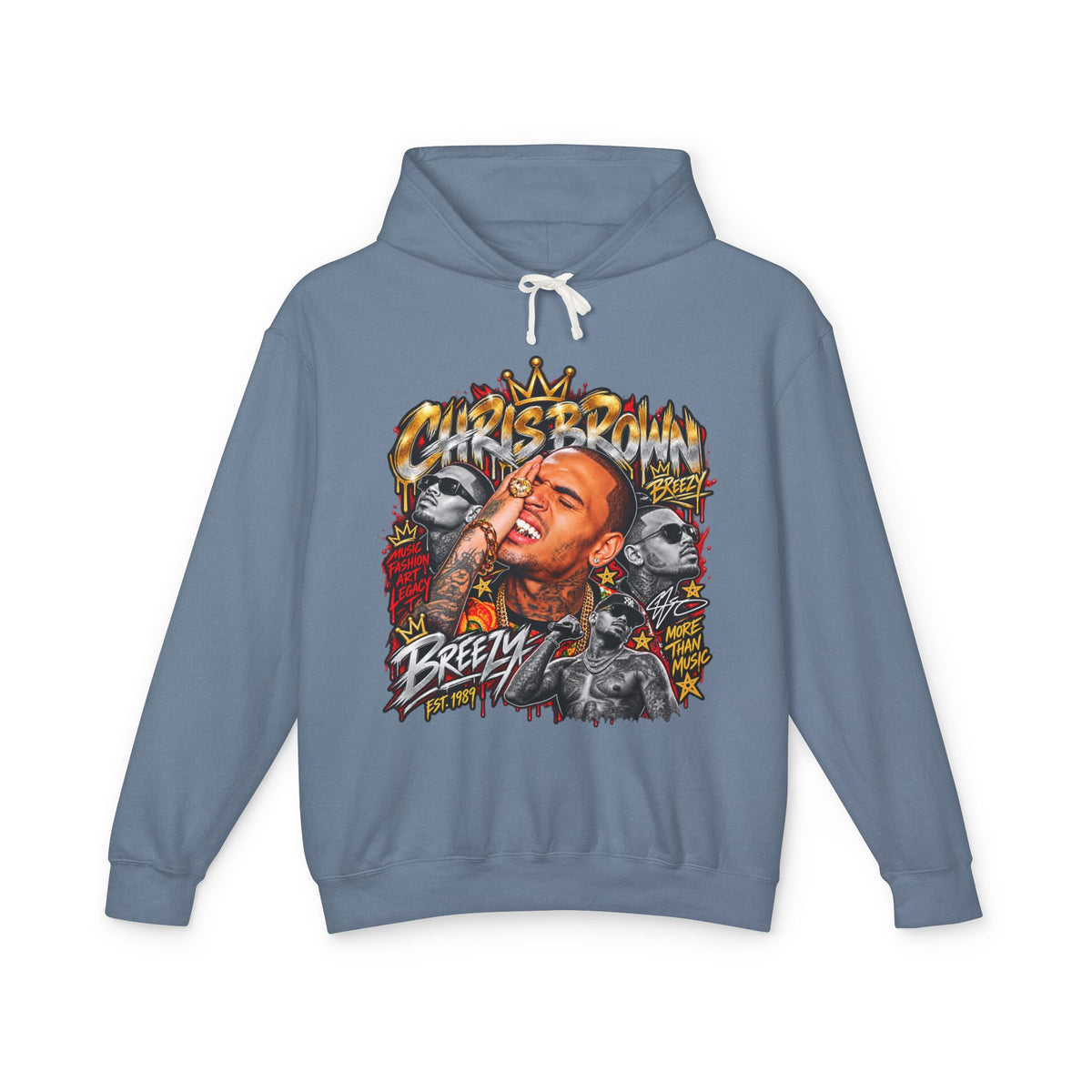 Breezy Portrait Graphic Hoodie | Hip Hop Graffiti Illustration