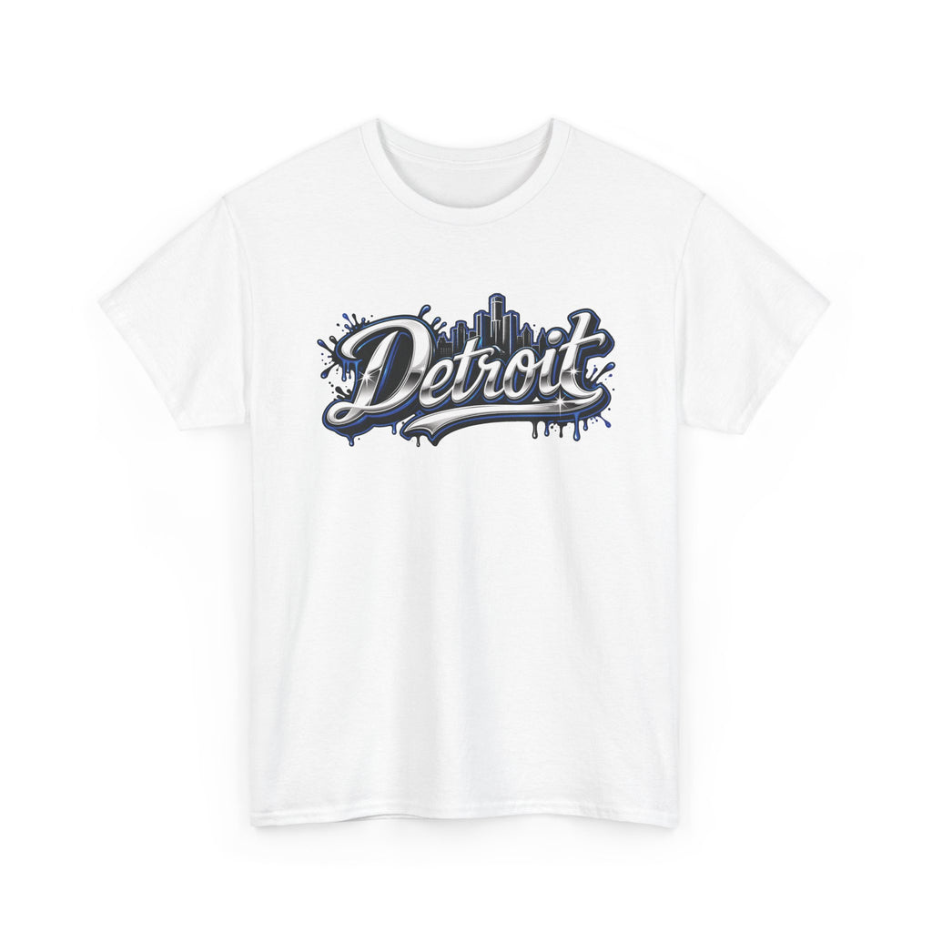Detroit Script Tee | 313 Drip Skyline T-Shirt