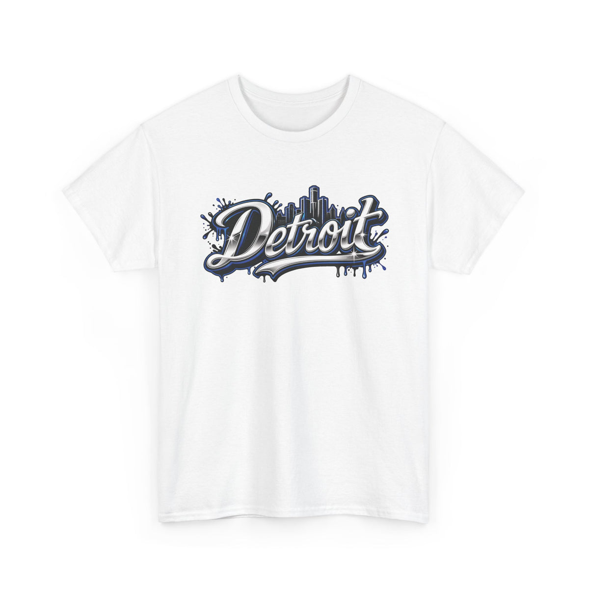Detroit Script Tee | 313 Drip Skyline T-Shirt
