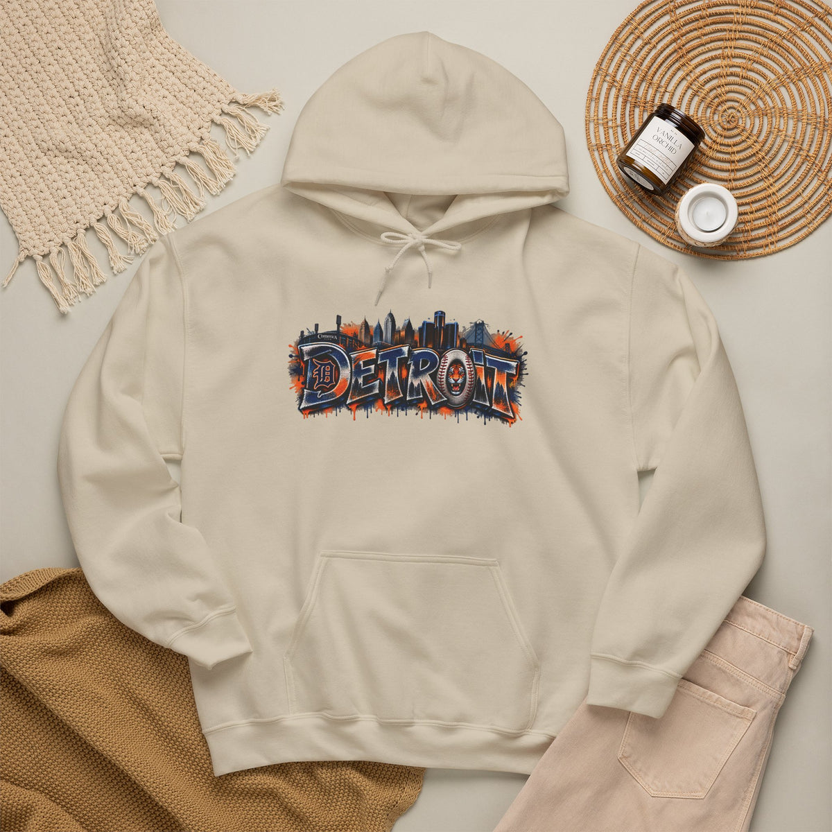 Detroit graffiti skyline Hoodie | Cityscape street art sweatshirt