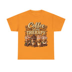 Coffee Is My Therapy T-Shirt | Coffee Cups Illustration, Cozy Beverage Tee