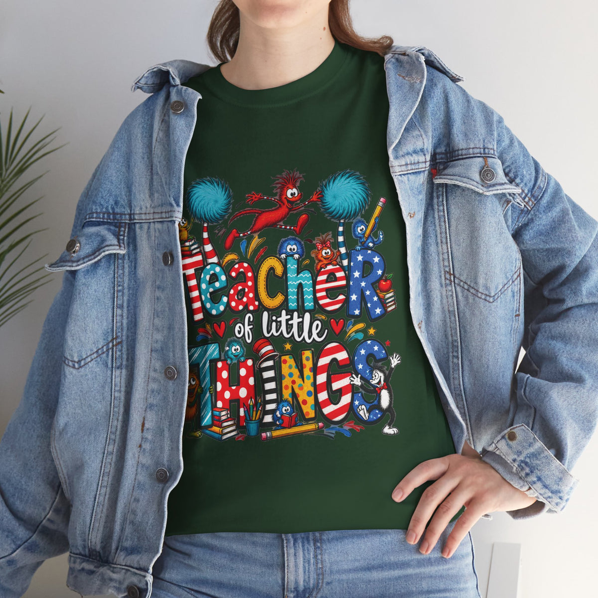 Teacher of Little Things T-Shirt | Colorful Dr. Seuss Style Kids Classroom Tee