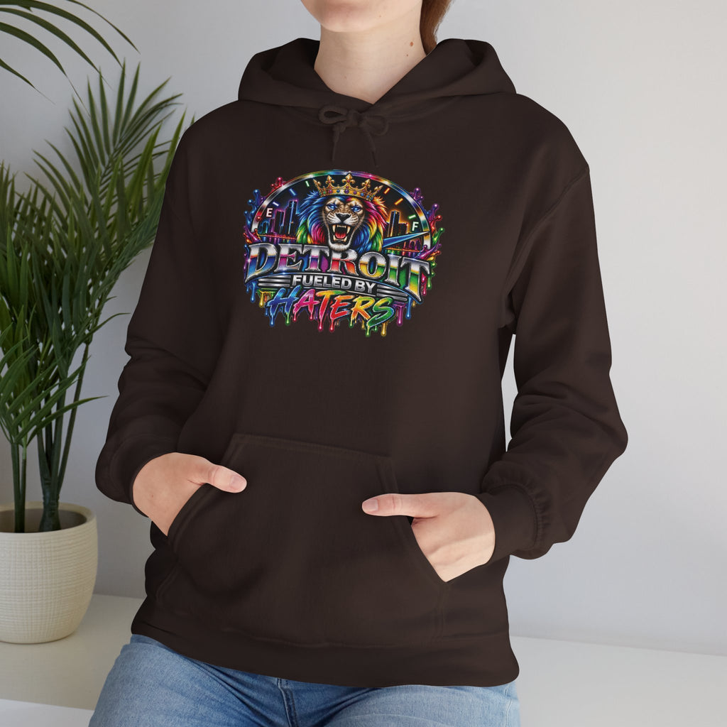 Detroit Graffiti Lion Hoodie | Colorful Street Art Pullover