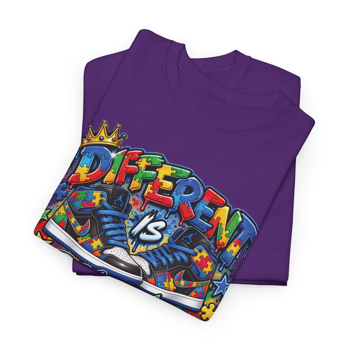 Different Is Beautiful Autism T-Shirt | Colorful Graffiti Typography