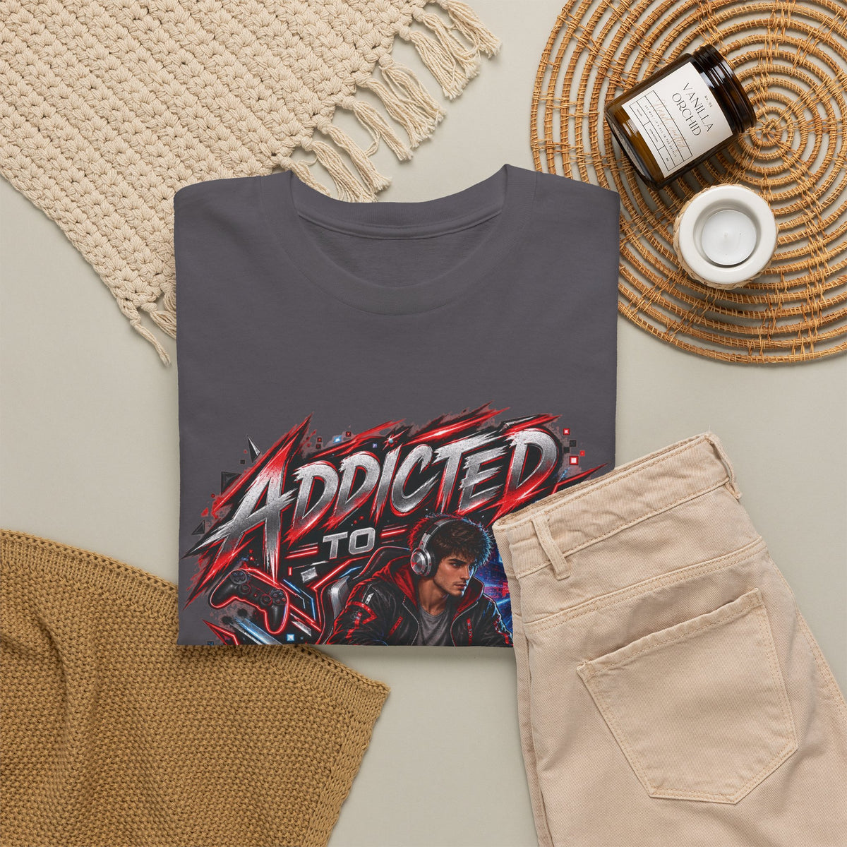 Addicted to Gaming Graphic T-Shirt