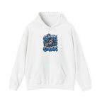 Game Over Skull hoodie | Gaming Graphic Sweatshirt, Blue Grunge Design