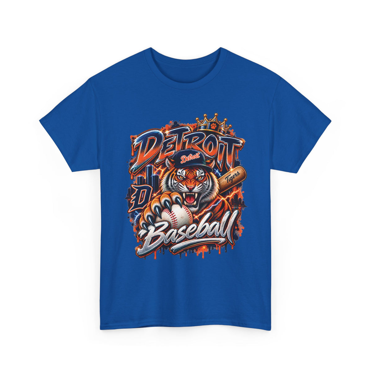 Detroit Tigers Tiger Baseball Tee | Vintage Mascot Detroit Baseball Shirt