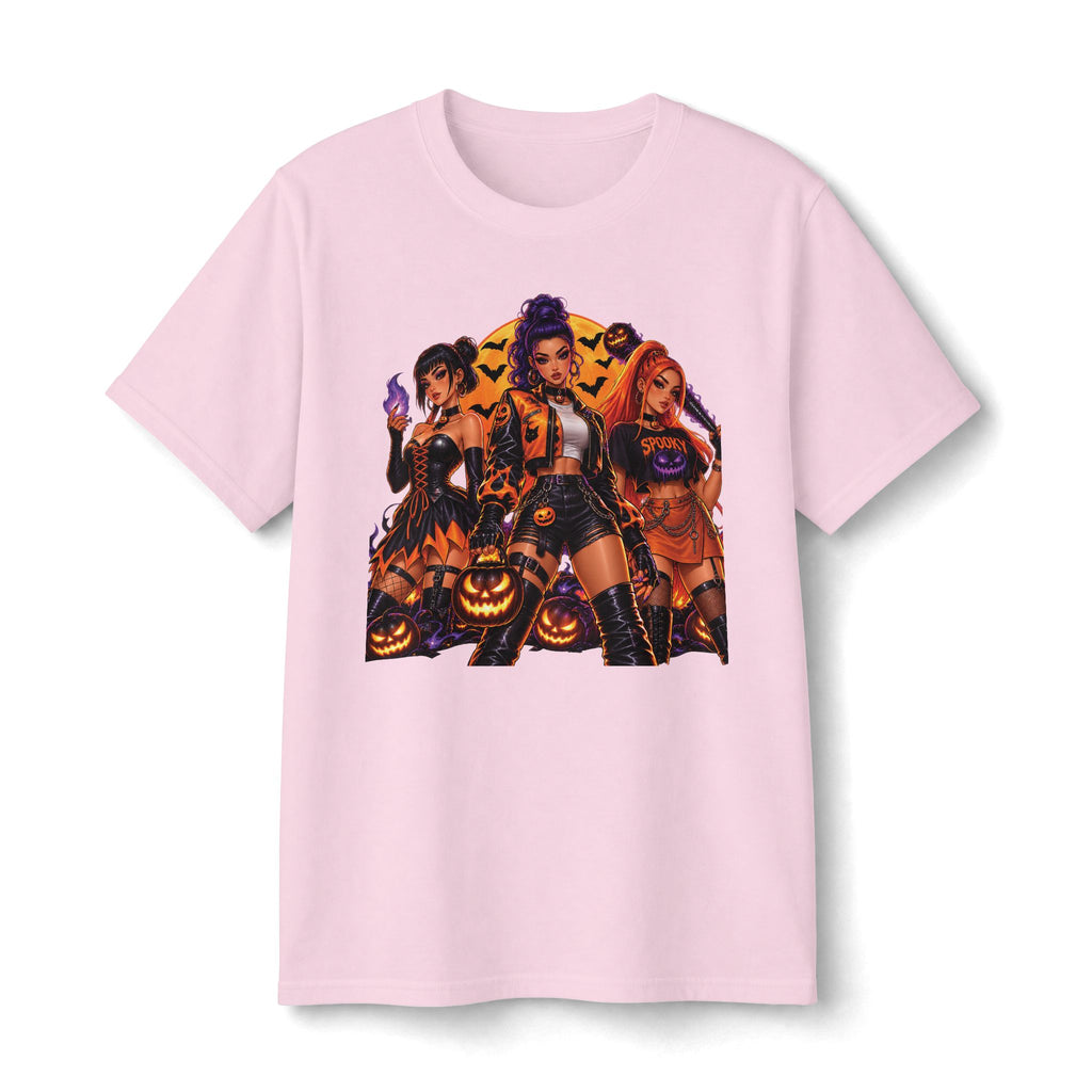 K-pop Demon Halloween Goth Girls Youth Tee | Pumpkin Jack-O'-Lanterns, Spooky Trio