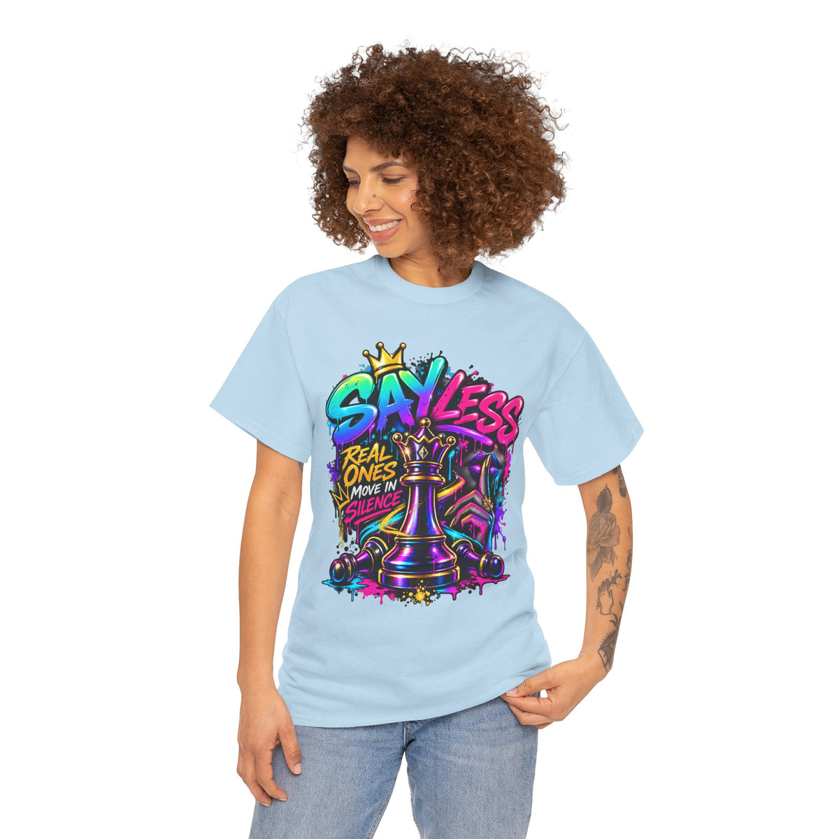 Say Less Chess King Tee | Graffiti Chess Piece Streetwear