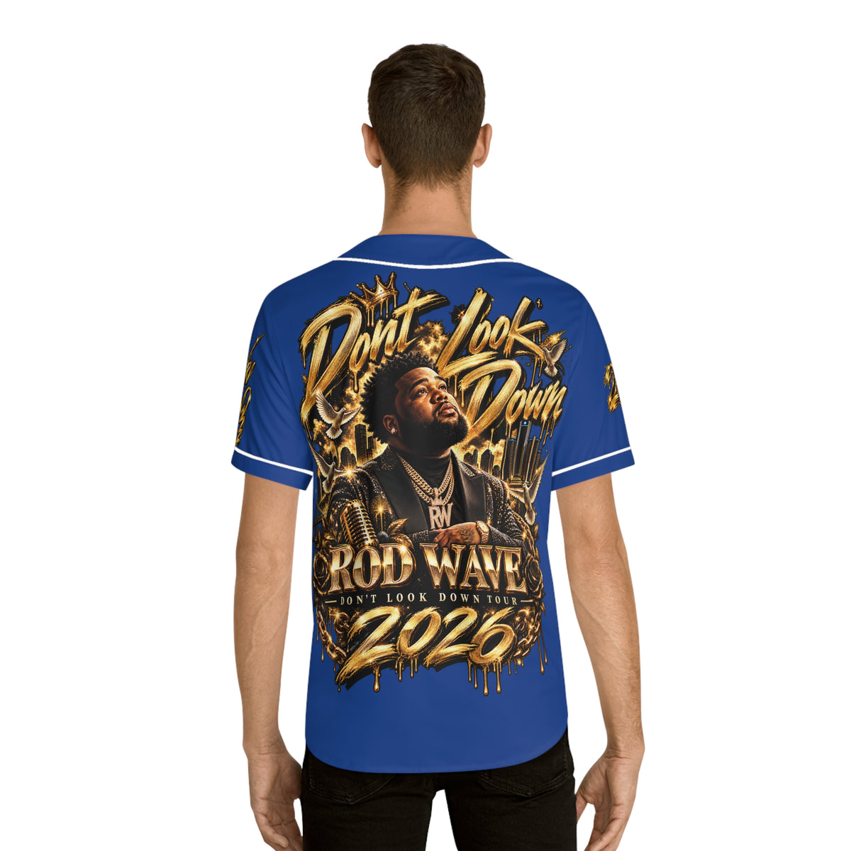 Rod Wave Portrait Don't Look Down Tour Baseball Jersey | Jersey
