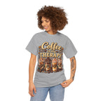 Coffee Is My Therapy T-Shirt | Coffee Cups Illustration, Cozy Beverage Tee