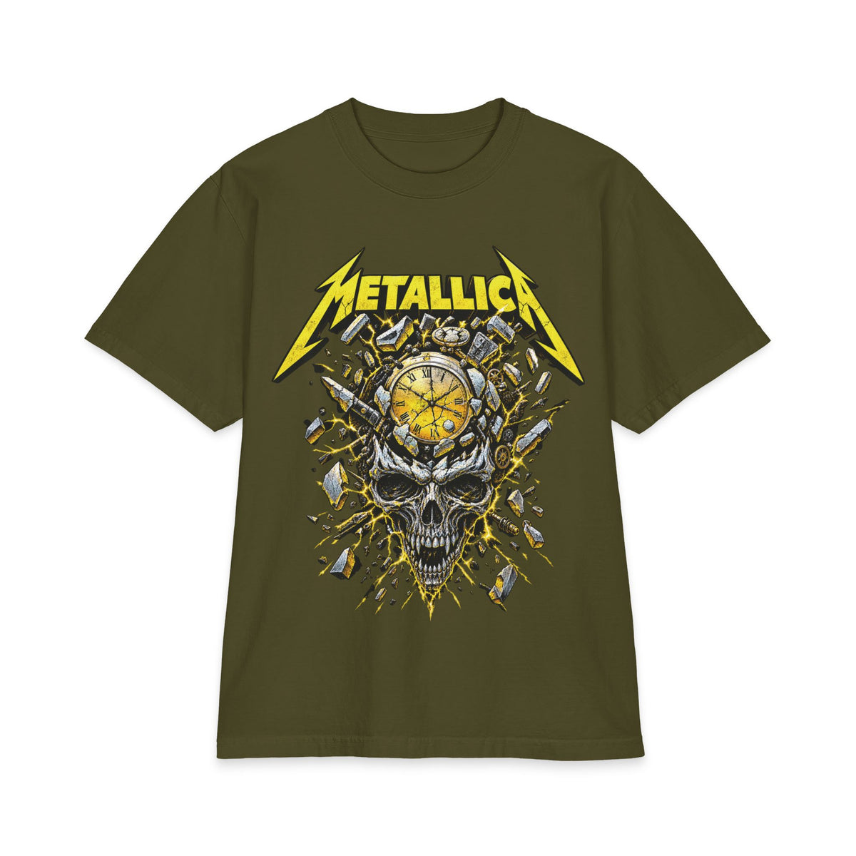 Metallica Skull Clock T-Shirt | Rock Band Graphic Tee