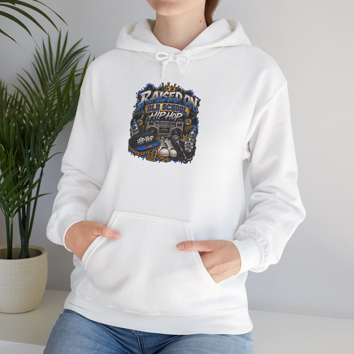 Raised On hip hop Hoodie | Vintage Guitar Skull Band Design