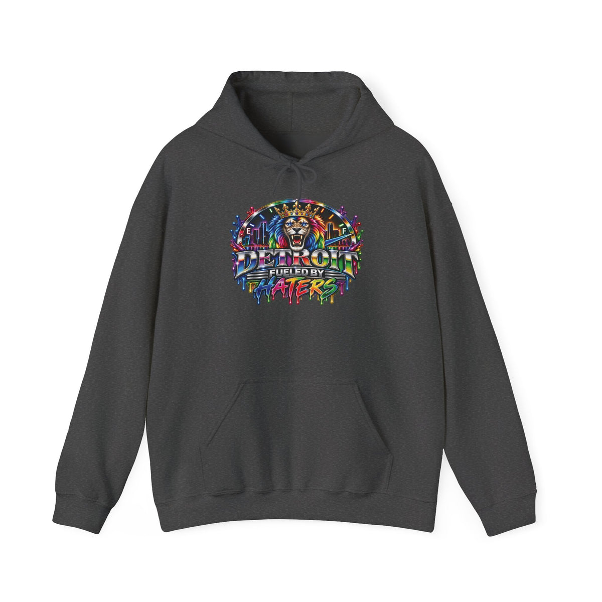 Detroit Graffiti Lion Hoodie | Colorful Street Art Pullover