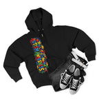 Autism Awareness Puzzle Heart Zip Hoodie | Colorful Awareness Design