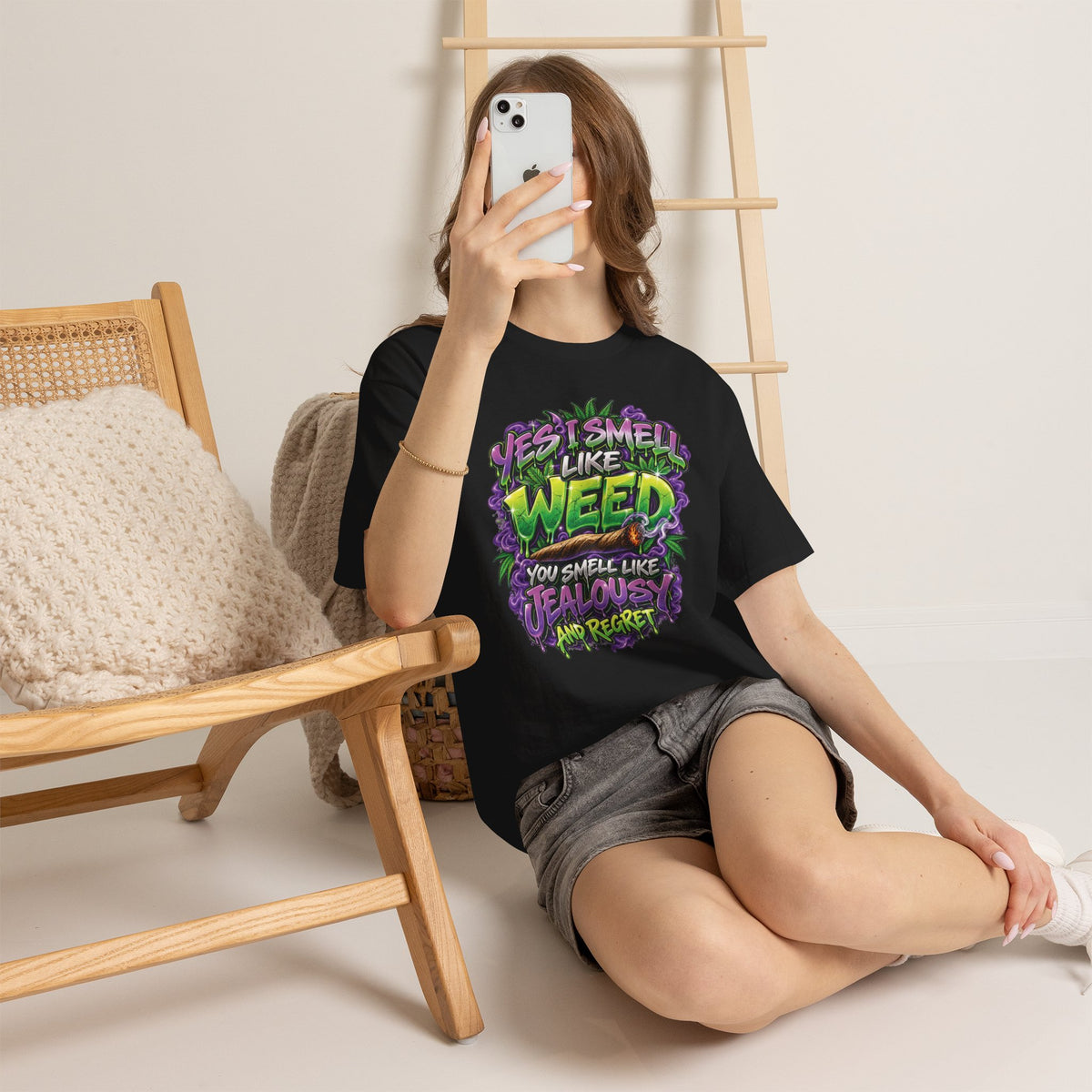 You Smell Like Weed T-Shirt | Cannabis Graphic Tee, Funny Stoner Slogan