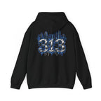 Detroit 313 Drip Skyline Hoodie | Graffiti Letter B Chest Design