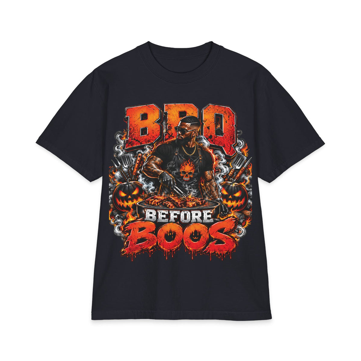 Dad Gift Shirt BBQ Before Boos T-Shirt | Halloween BBQ Grilling Graphic Tee