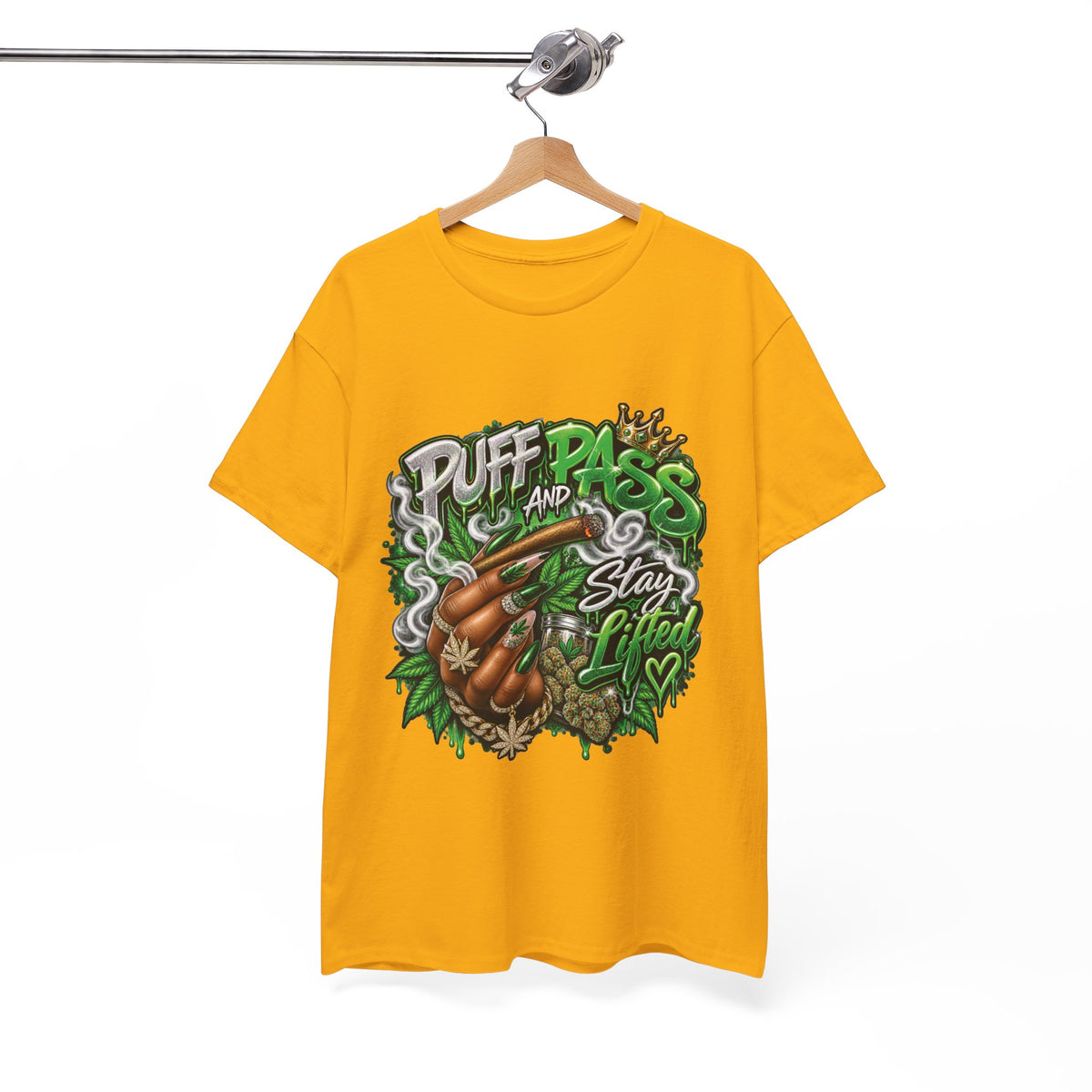 Puff and Pass Stay Lifted T-Shirt | Cannabis Leaf Graphic Tee