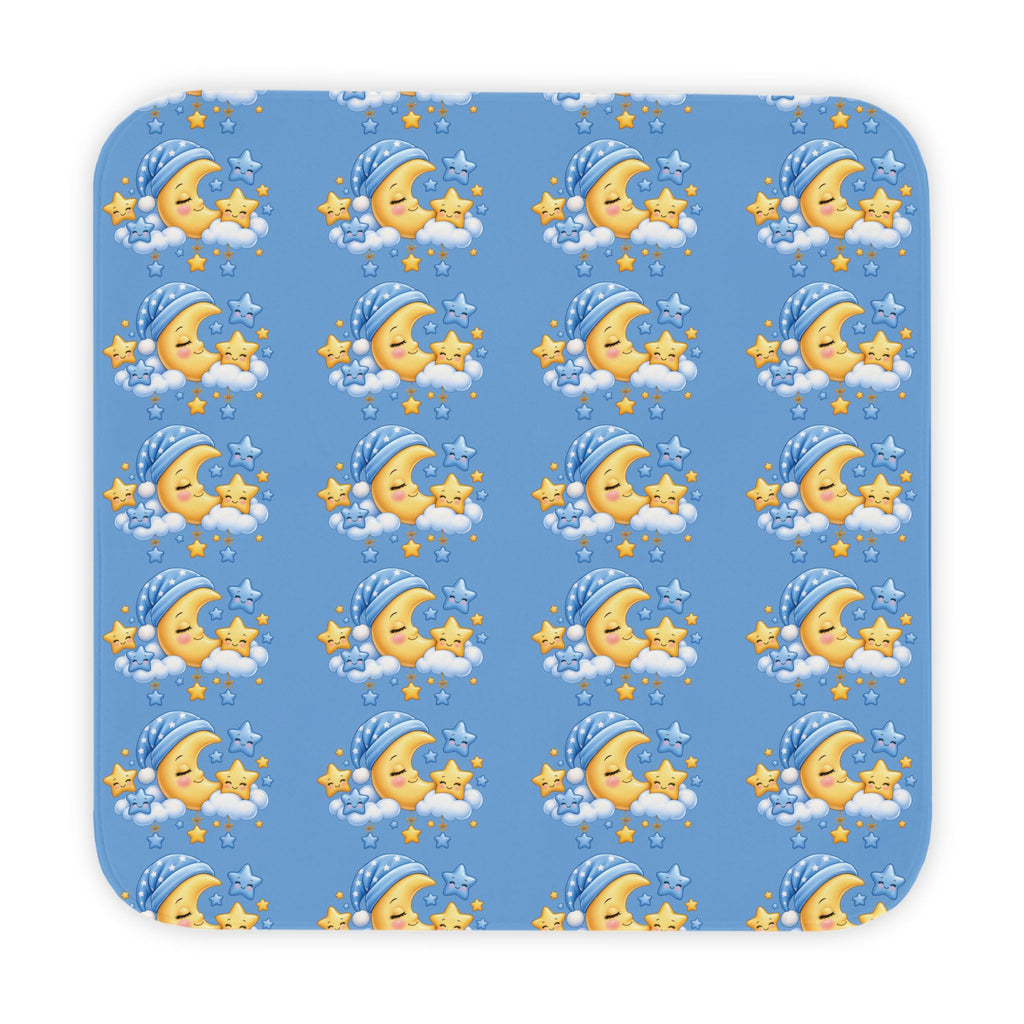 Custom Sleeping Moon Pattern Hooded Baby Towel | Blue Night Sky
