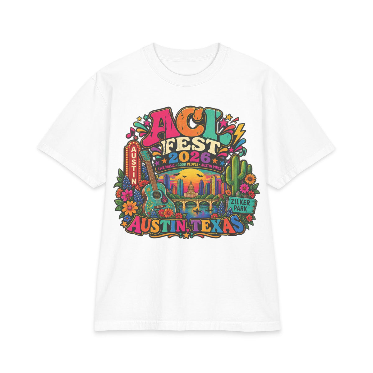 ACL Fest 2026 Austin Texas T-Shirt | Music Festival Lineup Tee