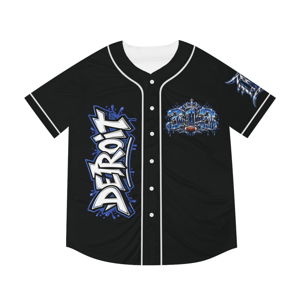 Detroit Football Lion Graphic Baseball Jersey | Detroit Pride