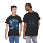 Detroit Lion Rider T-Shirt | Football Team Graphic Tee, Blue Mascot