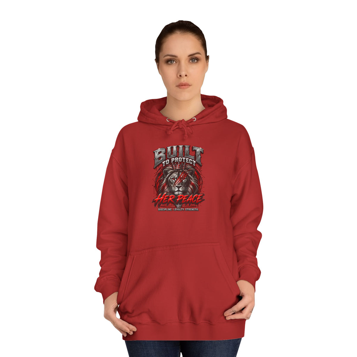 Built to Protect her Peace Couples College Hoodie
