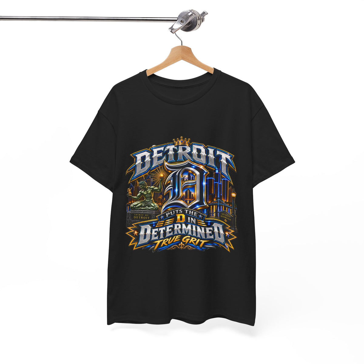 Detroit Determined design T-Shirt | Motor City D Pride, True Grit slogan