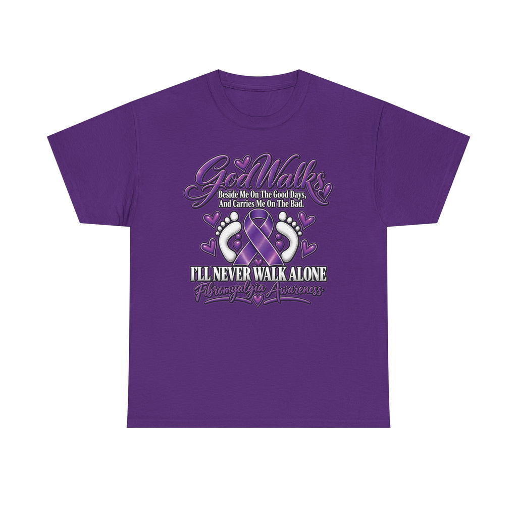 Purple Awareness Ribbon I'll Never Walk Alone T-Shirt | Support Survivor Tee