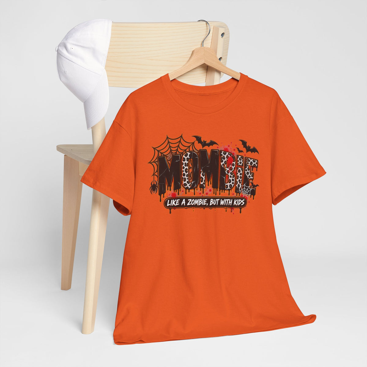 Mombie Mom T-Shirt | Halloween mom tee, spooky bats and cobwebs