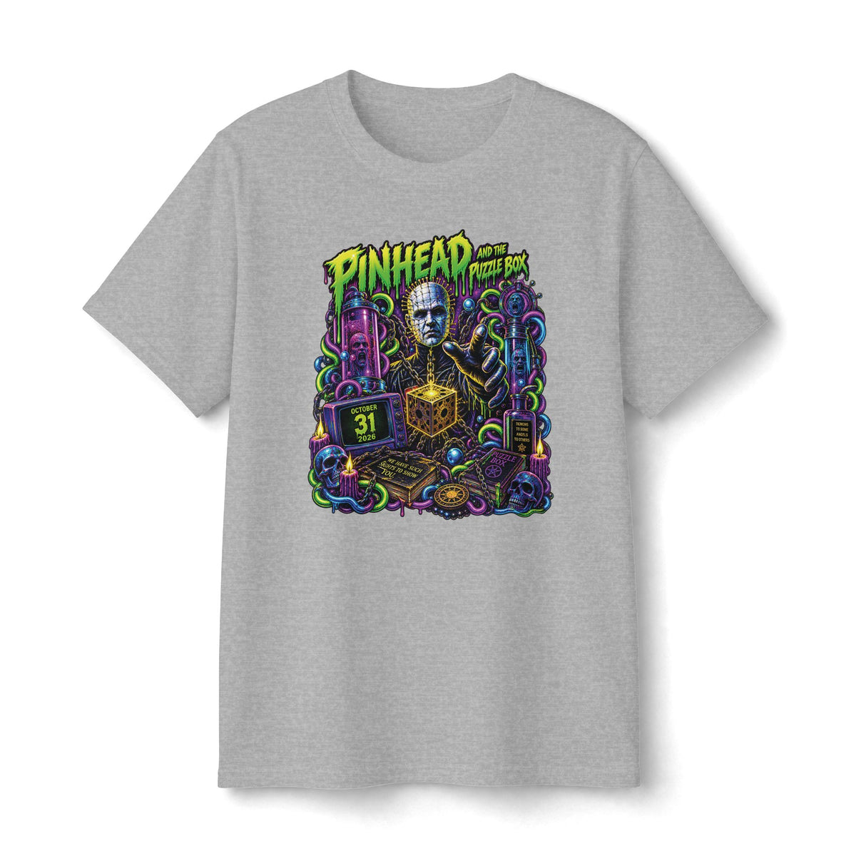 Pinhead Hellraiser Graphic Tee | Horror Movie Poster Style