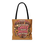Dolly Parton portrait tote bag | 'I Will Always Love You' music lyric design