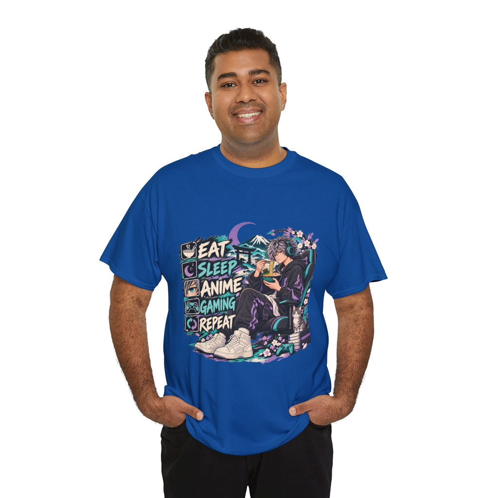 Eat Sleep Anime Gaming Repeat Video Game Graphic T-Shirt