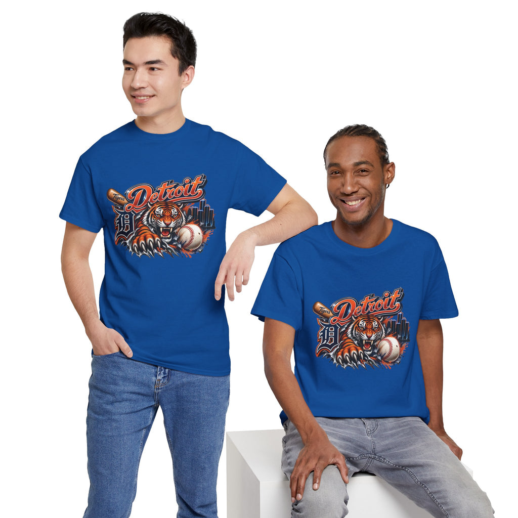 Detroit Tiger Baseball T-Shirt | Detroit skyline, claw marks