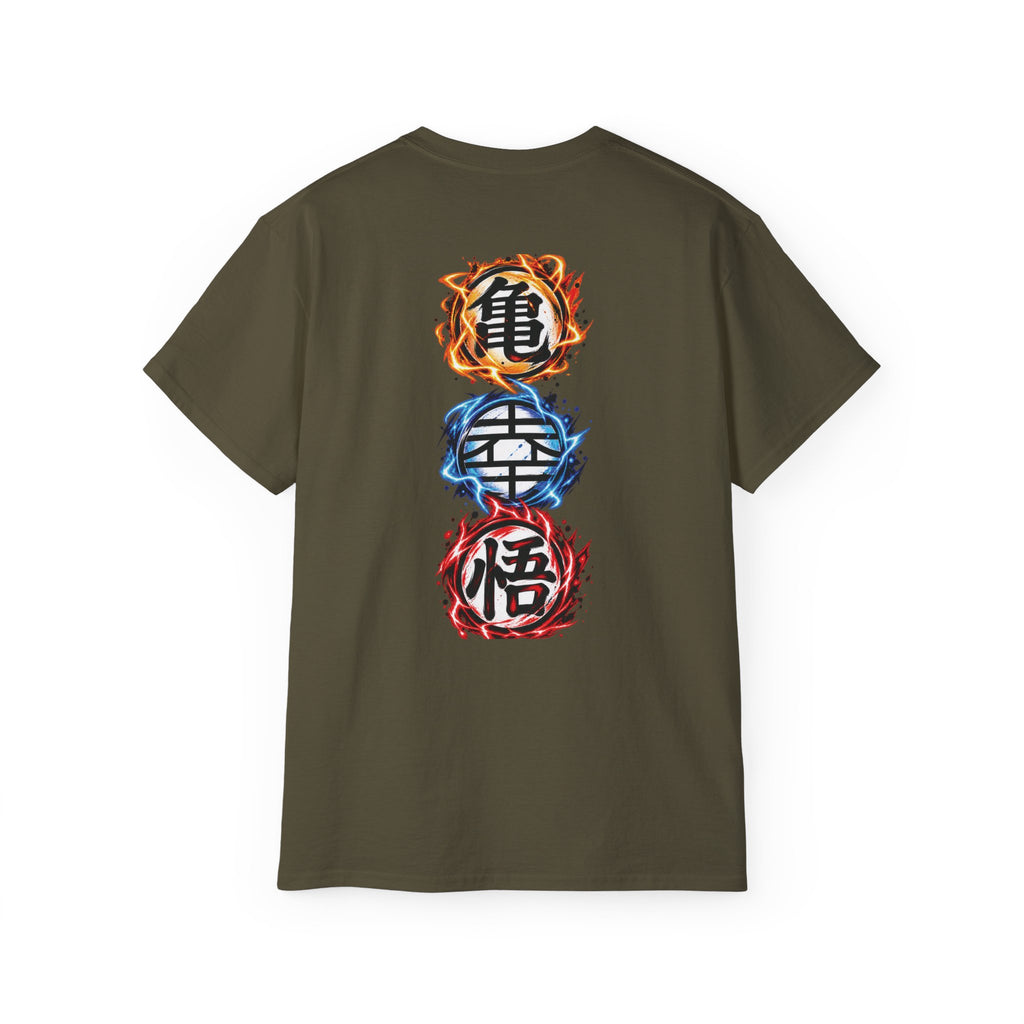 Dragon Ball Goku Illustration T-Shirt | Saiyan Pose, Kanji Back Print