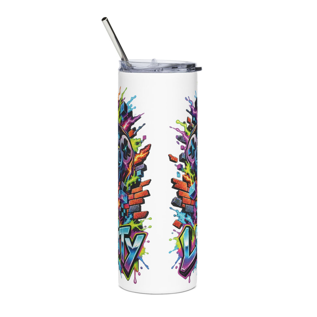 20oz Gaming Tumbler – Colorful Gamer Controller & Level Up Design