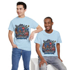 Detroit Skyline Collage T-Shirt | Motor City Landmarks, Vintage Neon Design