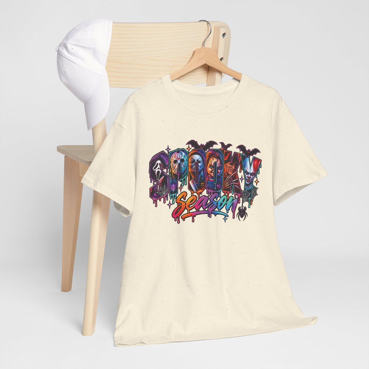Horror Mask Graffiti Tee | Spooky Season Halloween Slasher Skull Vampire Werewolf