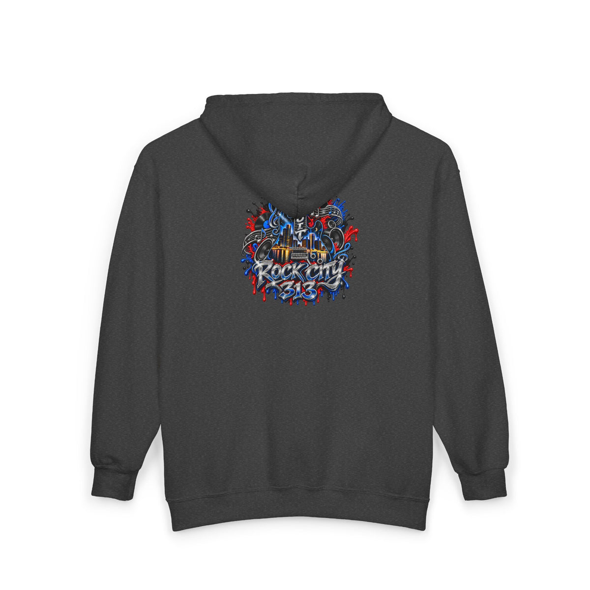 Detroit Graffiti Zip Hoodie | Detroit Rock City Back Print