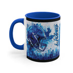 Blue Football Helmet Lions Mug | 11oz Accent Ceramic Mug