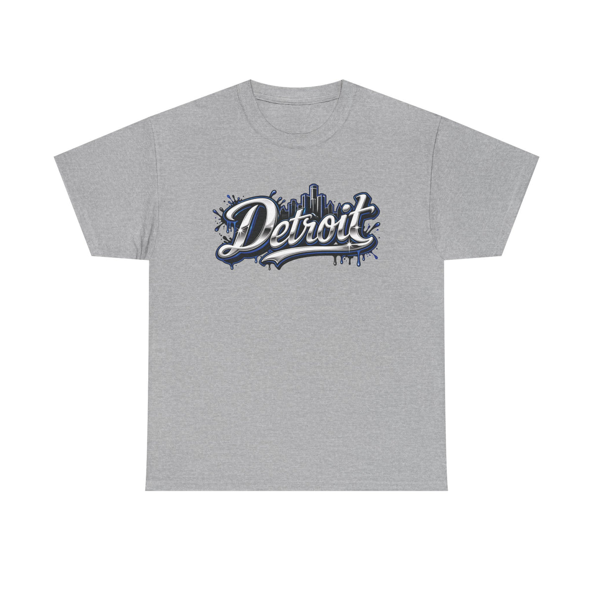 Detroit Script Tee | 313 Drip Skyline T-Shirt