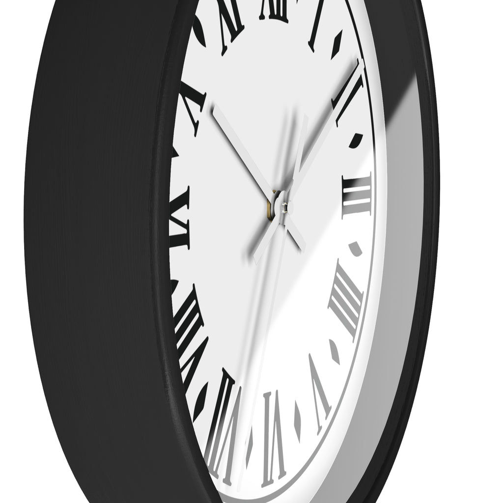 Roman Numeral Clock Wall Clock | Black Frame, Classic Vintage Face
