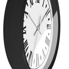 Roman Numeral Clock Wall Clock | Black Frame, Classic Vintage Face