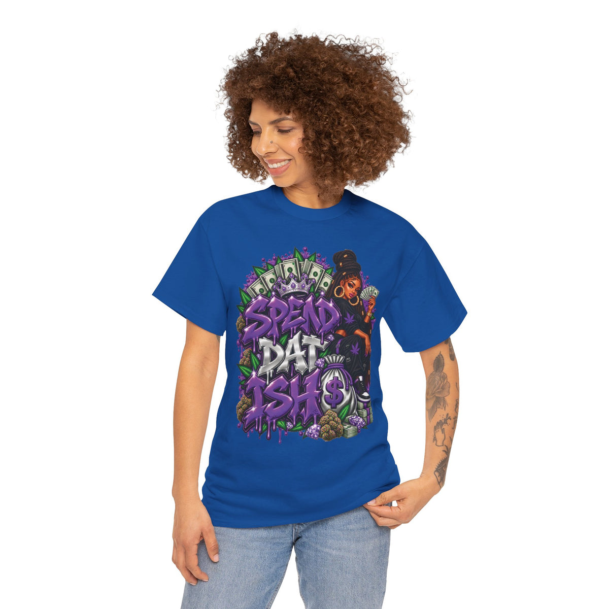 Spend Dat sh*t Tee | Graffiti Money Design, Purple Streetwear
