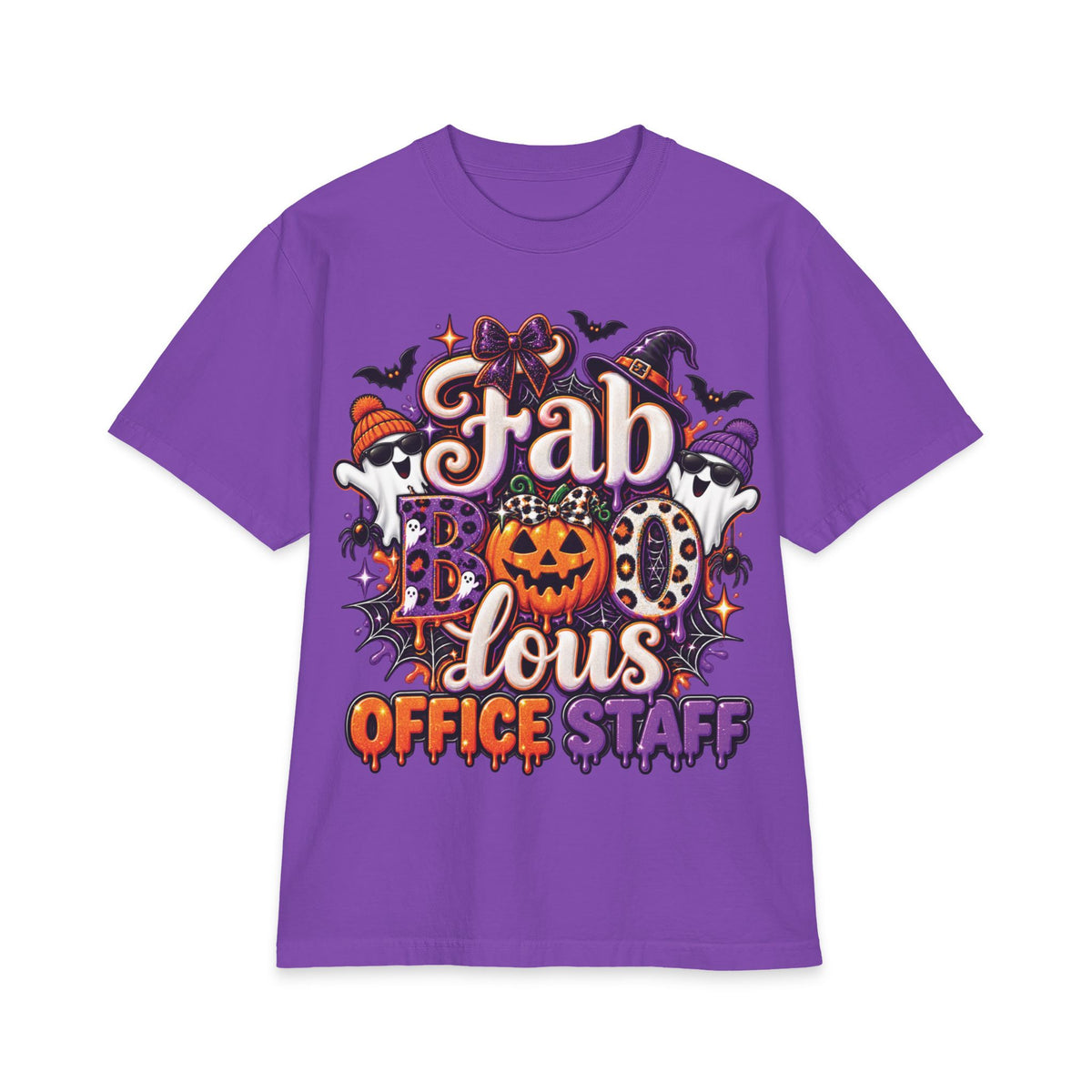 Fabulous Office Staff Halloween T-Shirt | Pumpkin Bat Spooky Typography